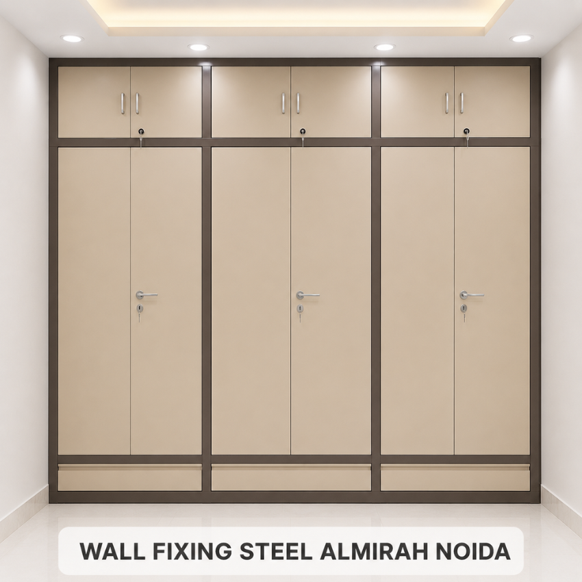 Wall Fixing Steel Almirah Noida Wall Mounted Steel Wardrobe for Bedroom Storage