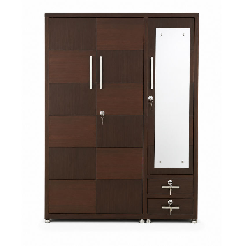 Wall Mounted Wardrobe for Bedroom Steel Storage Cabinet with Shelves and Hanging Space